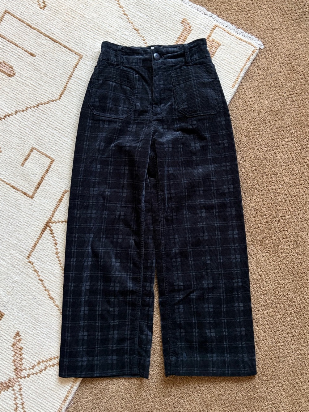 Maeve The Colette Cropped Wide-Leg Pants Plaid Corduroy Edition 26 - Picture 4 of 8